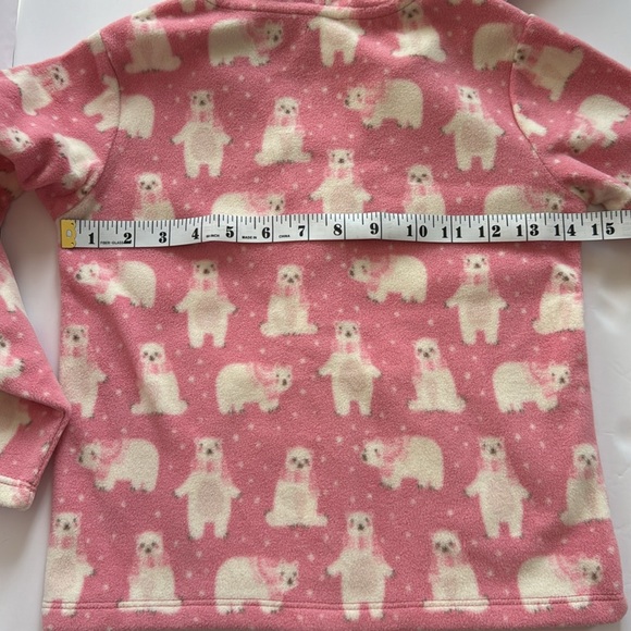 Gymboree girls fleece pink and white polar bear sweater jacket sweatshirt size 6 - Picture 5 of 8